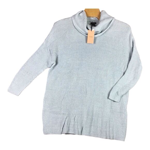 Halogen Women’s 3X Light Blue Ribbed Knit Mock Neck Pullover Sweater NWT - Picture 1 of 14